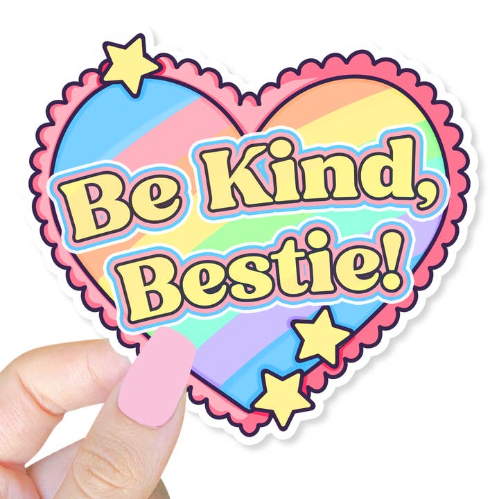 Be Kind Bestie Sticker for wholesale by Lil Charmery