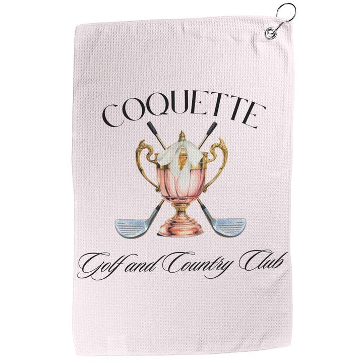 Coquette Golf and Country Club Golf Towel for wholesale by Moody on the Green LLC