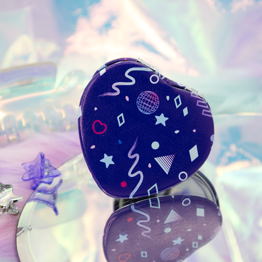 Glitchberry - Wholesale Compact Mirror - Vapor Party Heart-Shaped Compact Mirror2