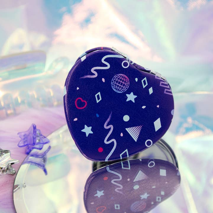 Glitchberry - Wholesale Compact Mirror - Vapor Party Heart-Shaped Compact Mirror2