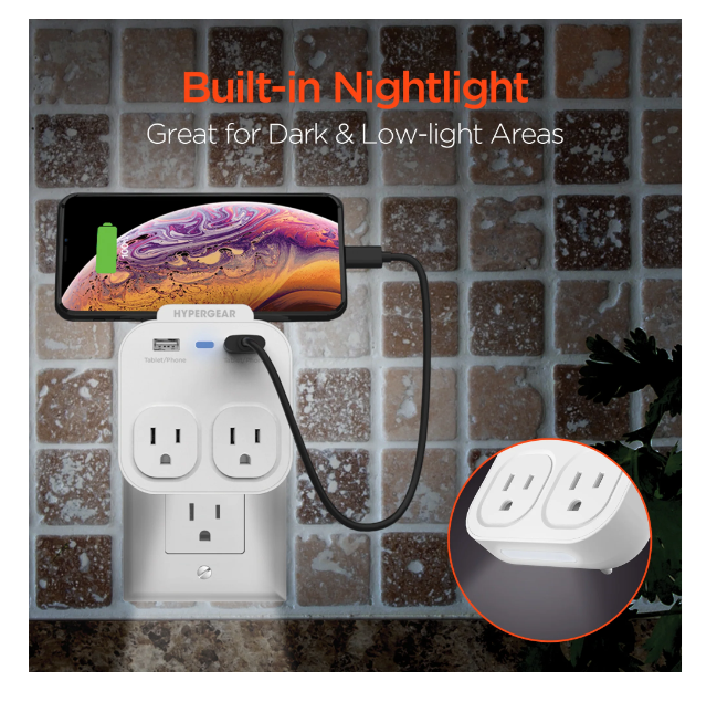 JupiterGear Home - Wholesale Portable Charger - HyperGear Wall Adapter Power Strip5