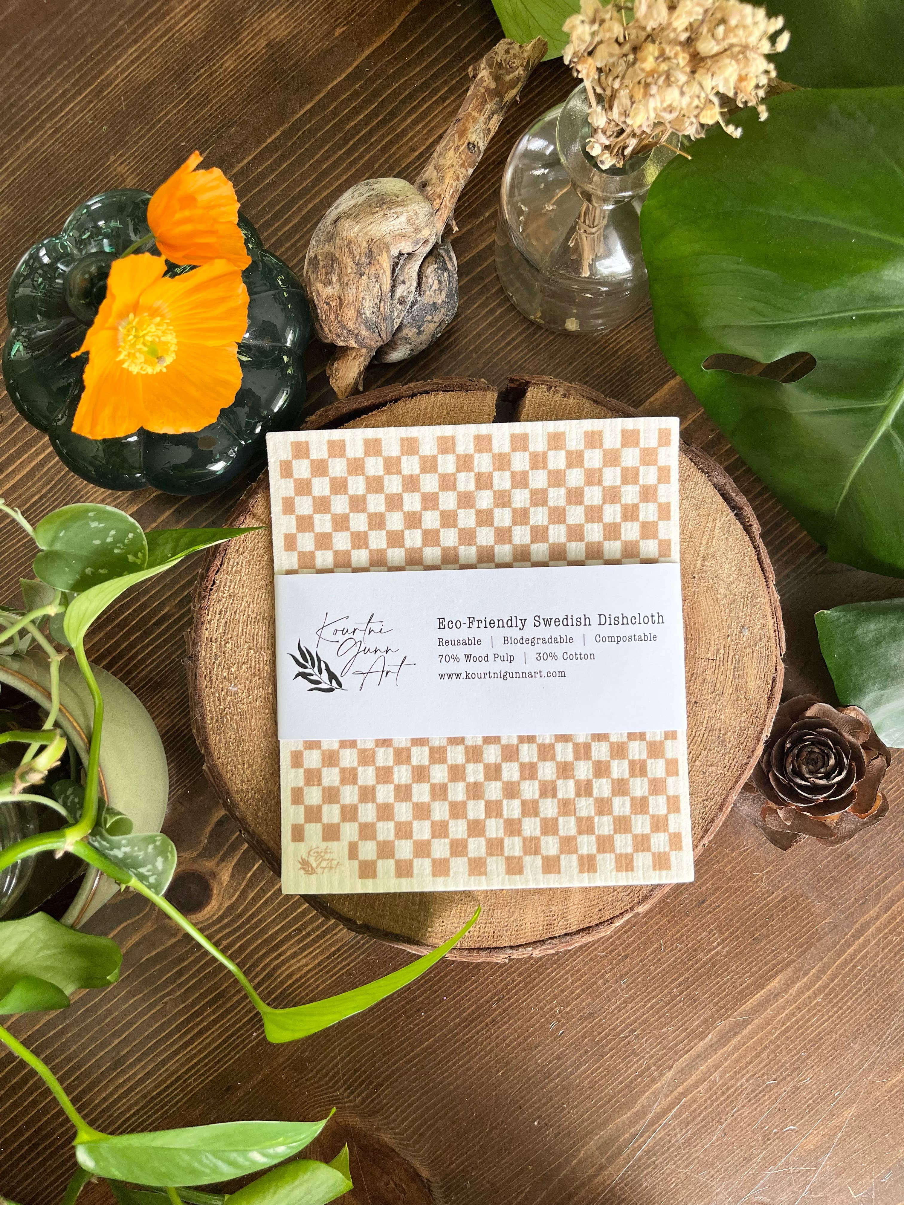 Kourtni Gunn Art - Wholesale Dishcloth - Swedish Dishcloth | Eco-Friendly Dish Cloth | Checkers