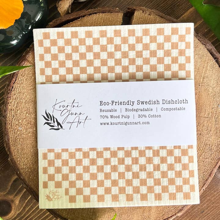 Kourtni Gunn Art - Wholesale Dishcloth - Swedish Dishcloth | Eco-Friendly Dish Cloth | Checkers0