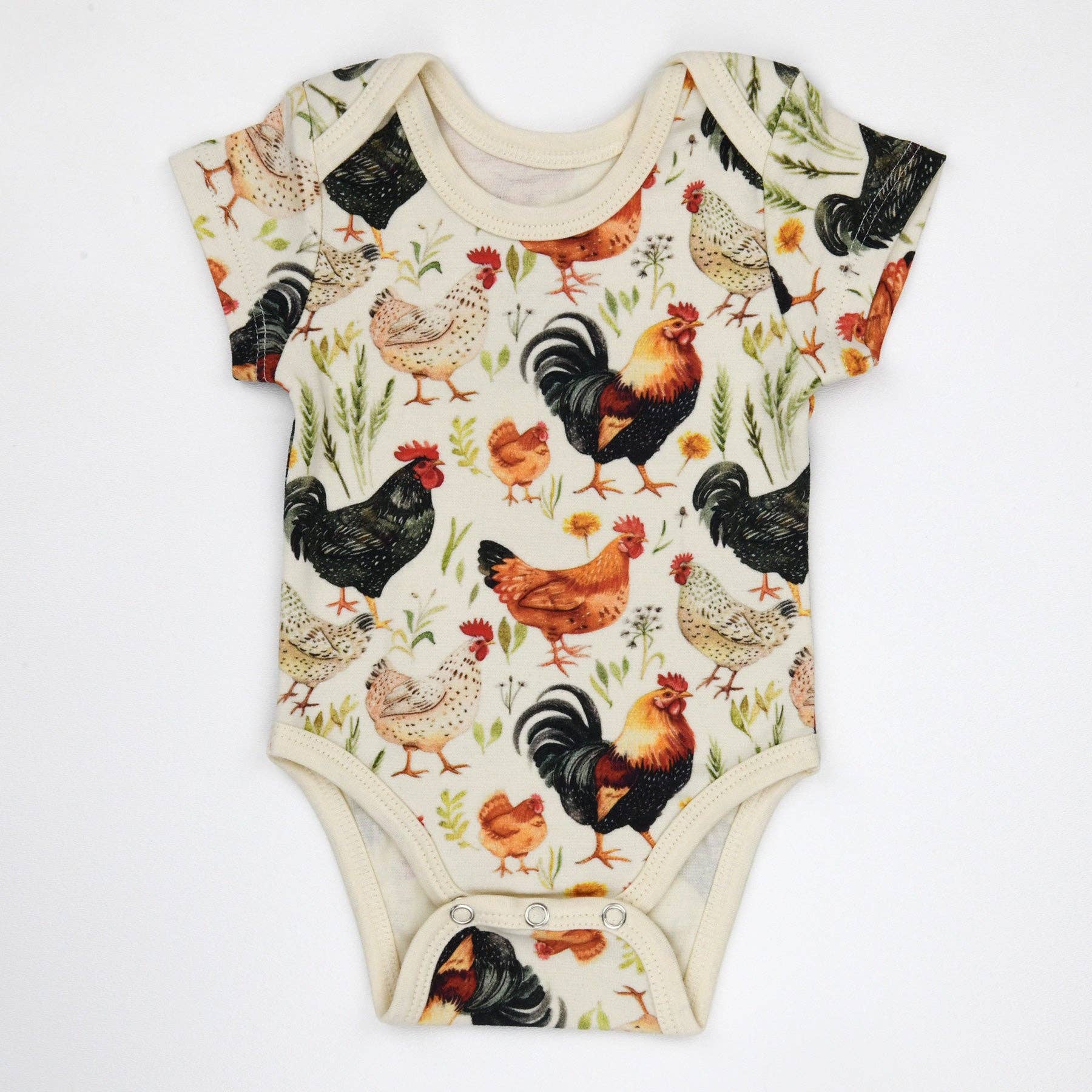 Earthy - Wholesale Bodysuit (Non-Footed) - Baby - Organic Cotton Short Sleeve Baby Bodysuit, Barley1