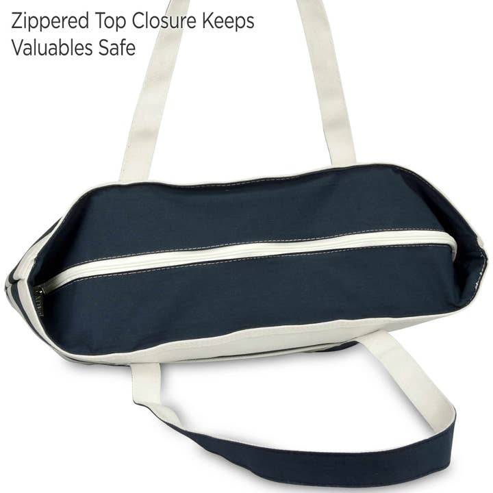 Dalix - Wholesale Tote Bag - Women's - DALIX Ocean Sailboat Womens Embroidered Striped Tote Bag10