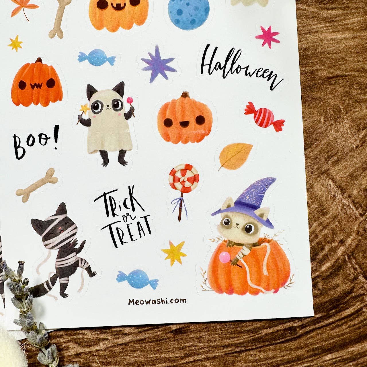 Meowashi Studio - Wholesale Sticker - Fun Halloween Vinyl Sticker Sheet4