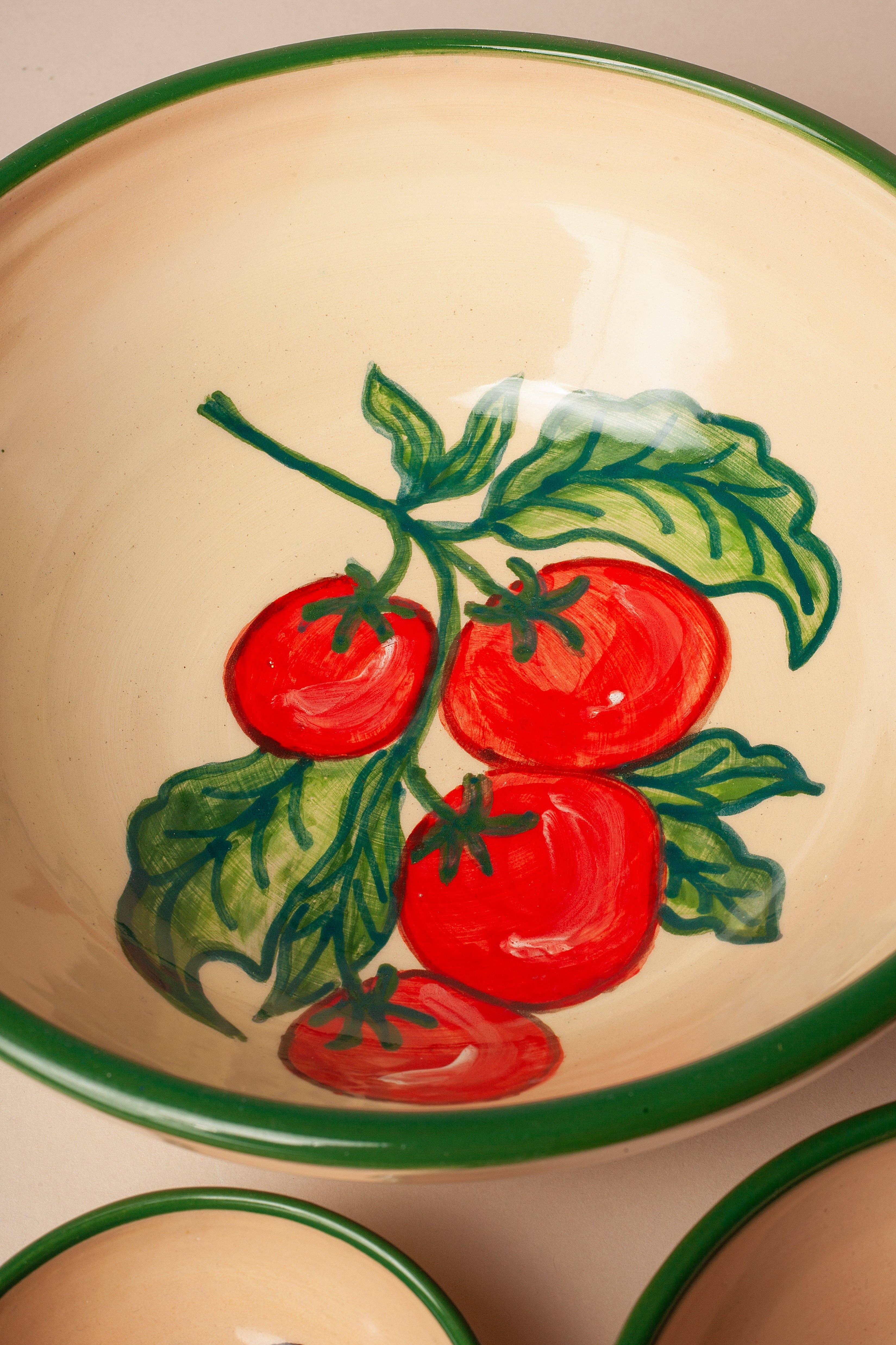 Eturel Madrid - Wholesale Serve Bowl - Huerta stamped ceramic bowl set4