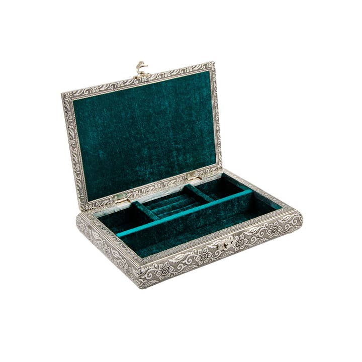 Namaste – wholesale Jewellery box/organiser – Silver Tree of Life Antique Jewellery Box2