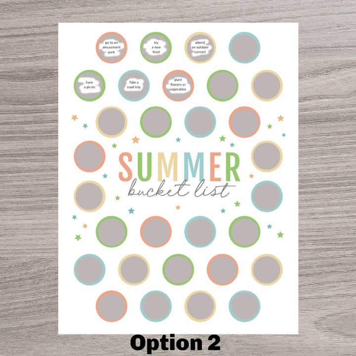 Scratch OFF Summer Bucket List Chart for wholesale by Scratch Away