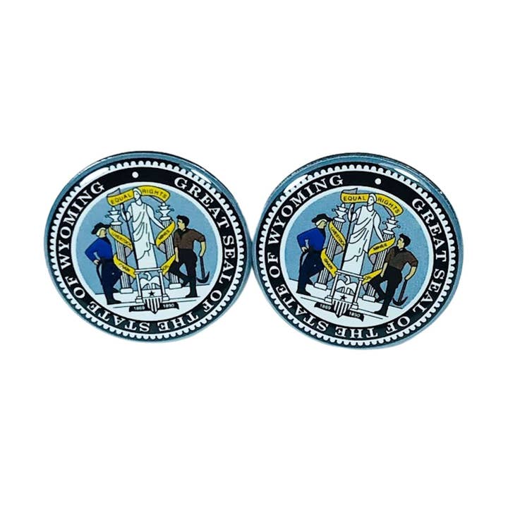Botões de punho - Brasão do Estado de Wyoming - EUA por atacado de Astur Pins
