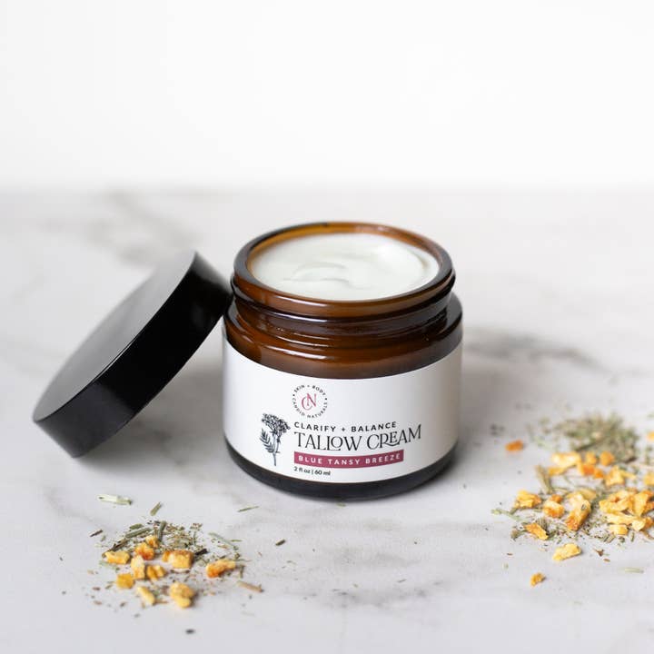 Candid Naturals - Wholesale Body Cream/Lotion - Blue Tansy Breeze Tallow Cream | Clarify + Balance
