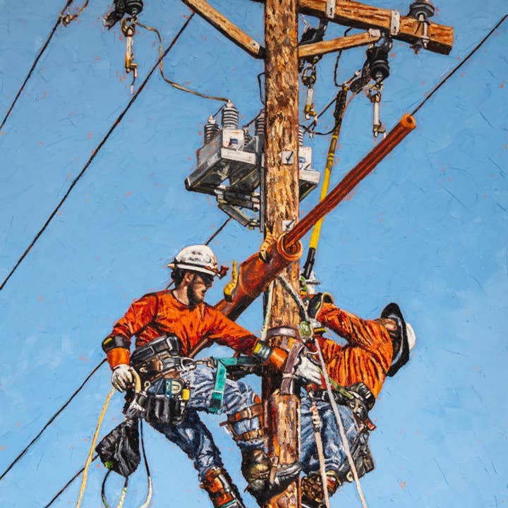 Kim Perry Studio - Wholesale Art Print - Lineman Print - "The Dream Team"0