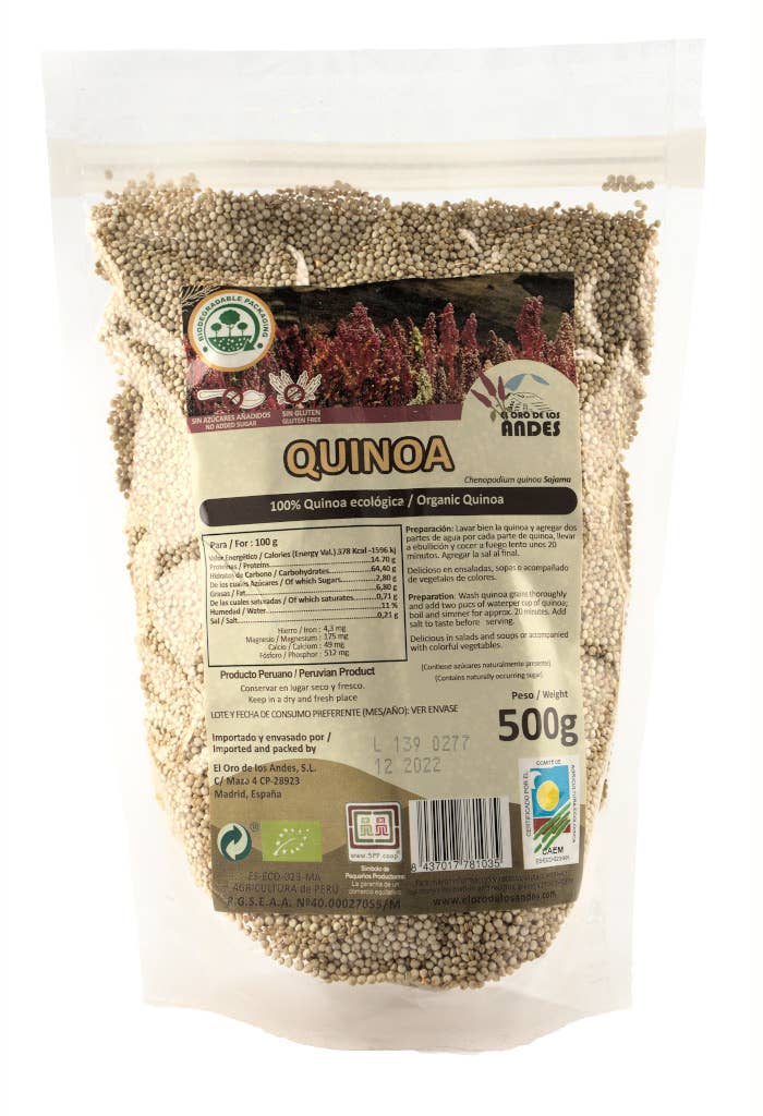 El Oro de los Andes – wholesale Protein/superfood powder – WHITE QUINOA 500g ES-ECO-023-MA0