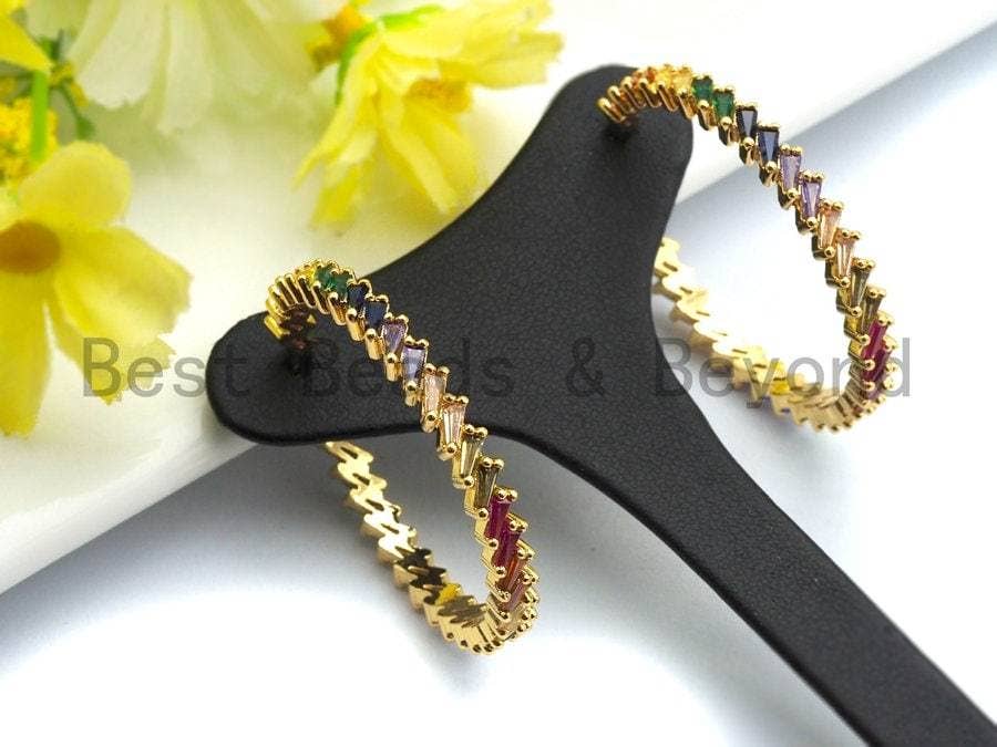 BestBeads&Beyond - Wholesale Hoop Earrings - Colorful CZ Large Hoop Earrings, Sku#J127/LD4560