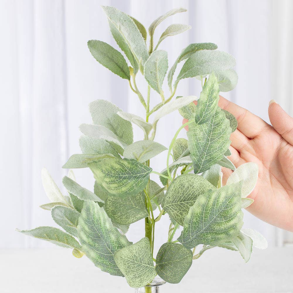 Factory Direct Craft - Wholesale Artificial flowers - Faux Lambs Ear - Select Spray or Garland1