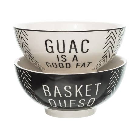 Queso/Guac Cer Bowls S/2* for wholesale by Totalee Gift