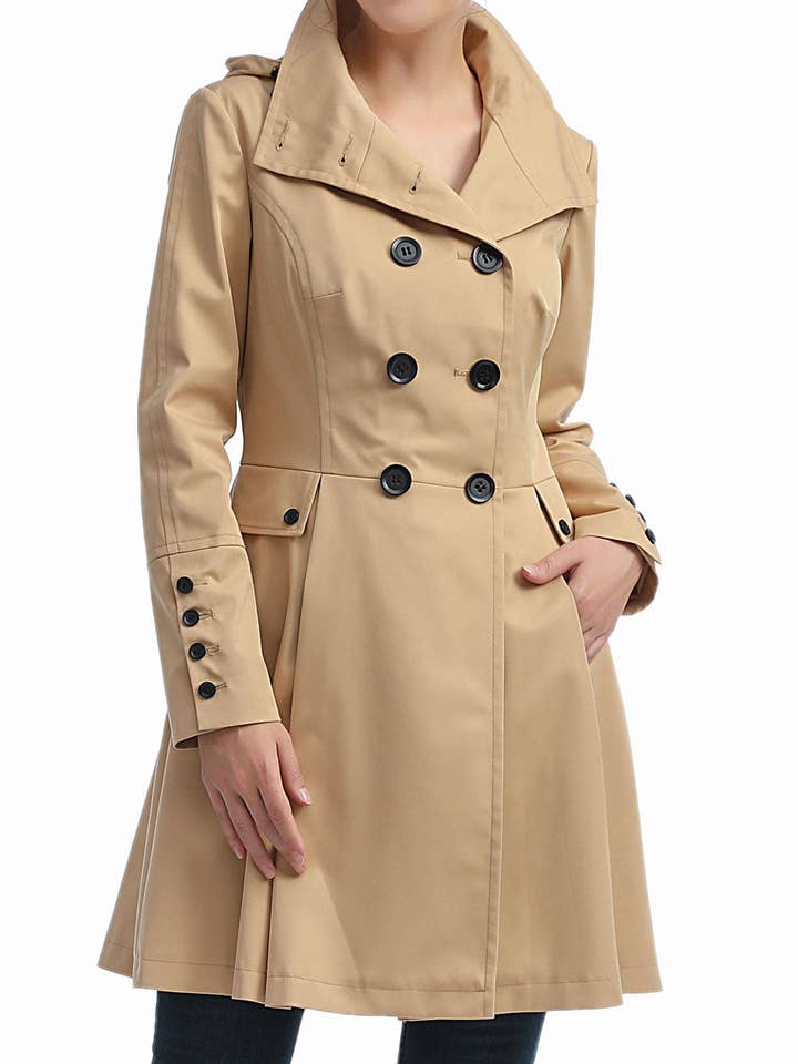 Kimi+ Kai „Ellie“ wasserdichter Damen-Trenchcoat Tan für den Großhandel von Kimi and Kai