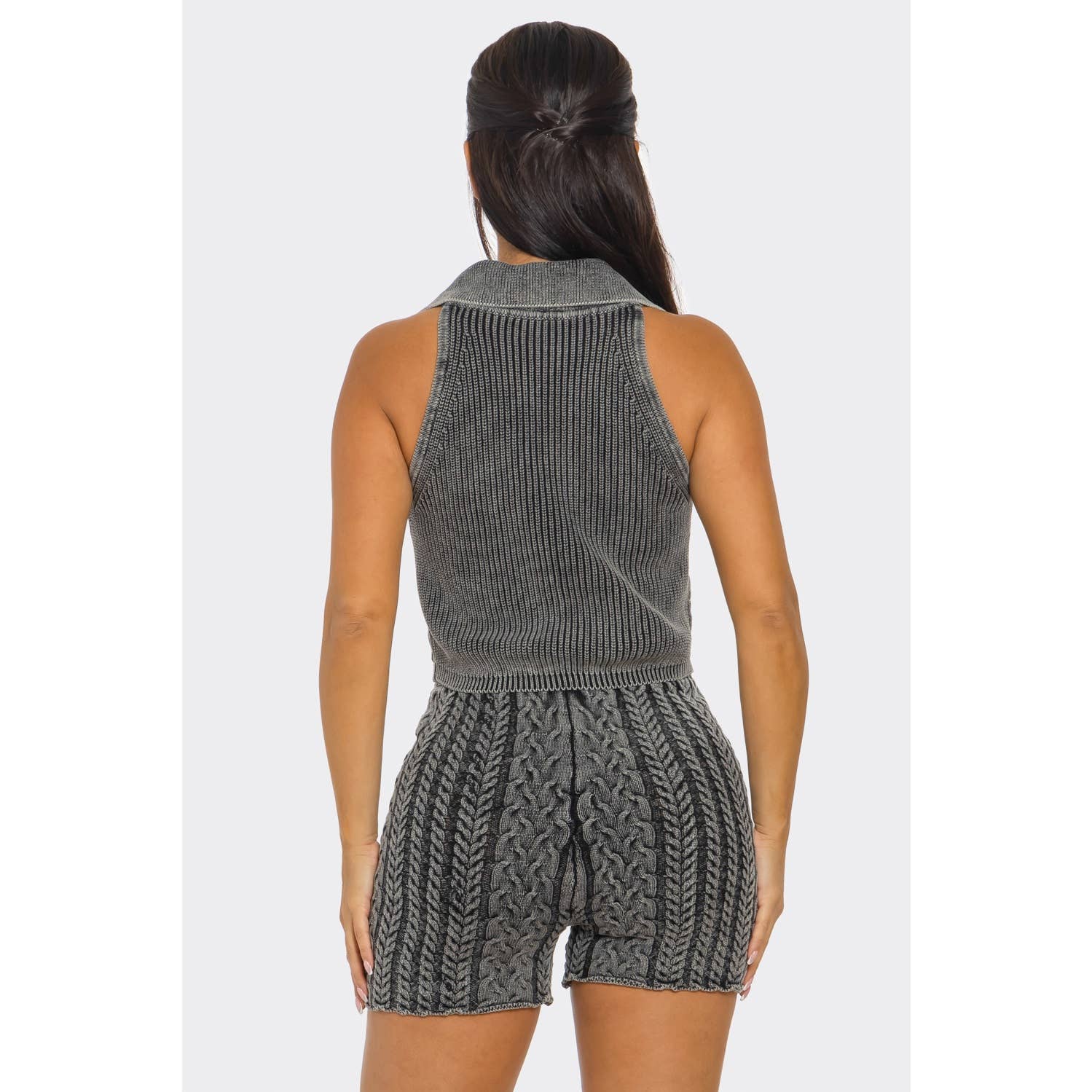 HiteJeans – Großhandel Set aus Oberteil und Shorts (NICHT Loungewear) – Damen – GROBSTRICK ÄRMELLOSES OBERTEIL MIT SHORTS-SET12