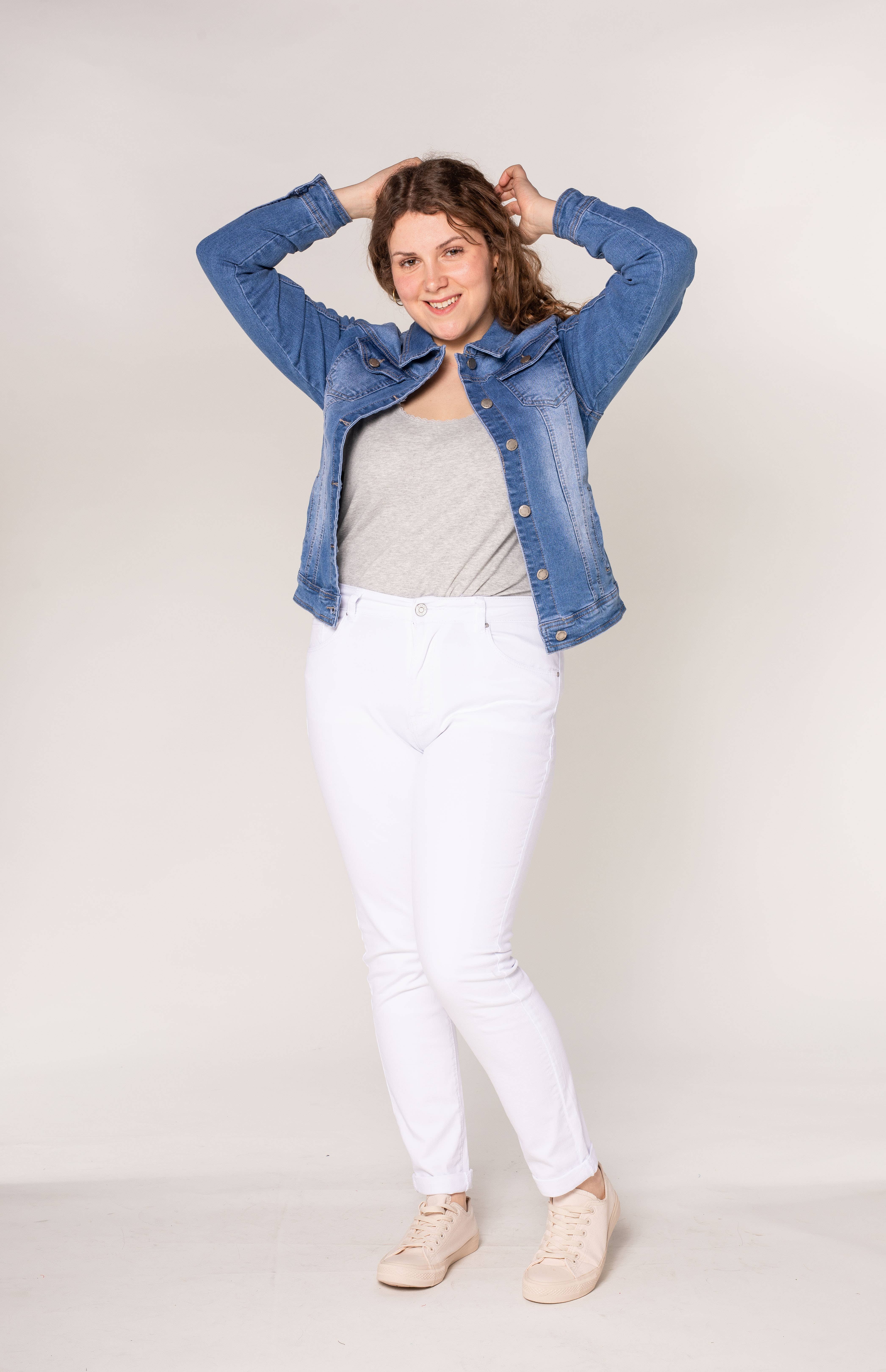 Nina Carter - Vendita all'ingrosso Giacca di jeans - Donna - Giacca in denim elasticizzato plus size H189-1/H204-1/203-116