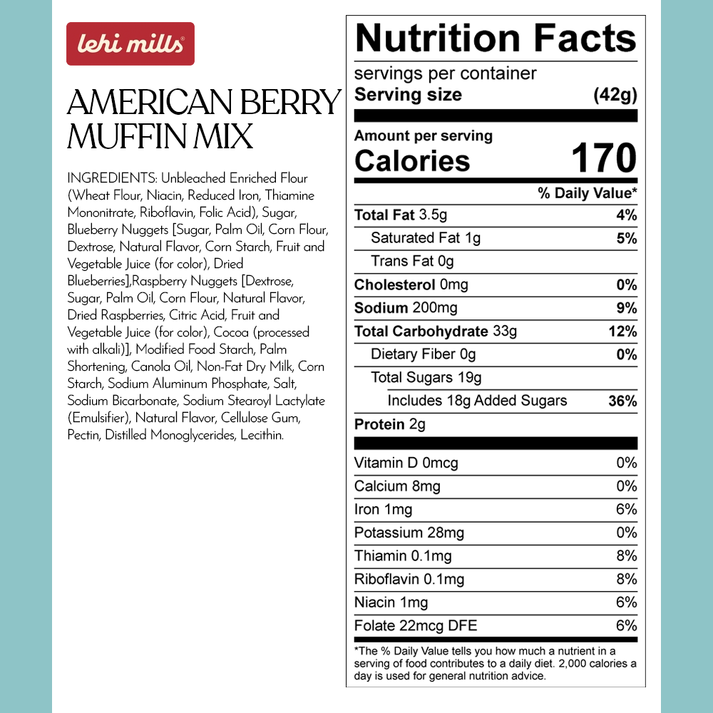 Lehi Mills - Wholesale Muffin Mix - American Berry Muffin Mix5