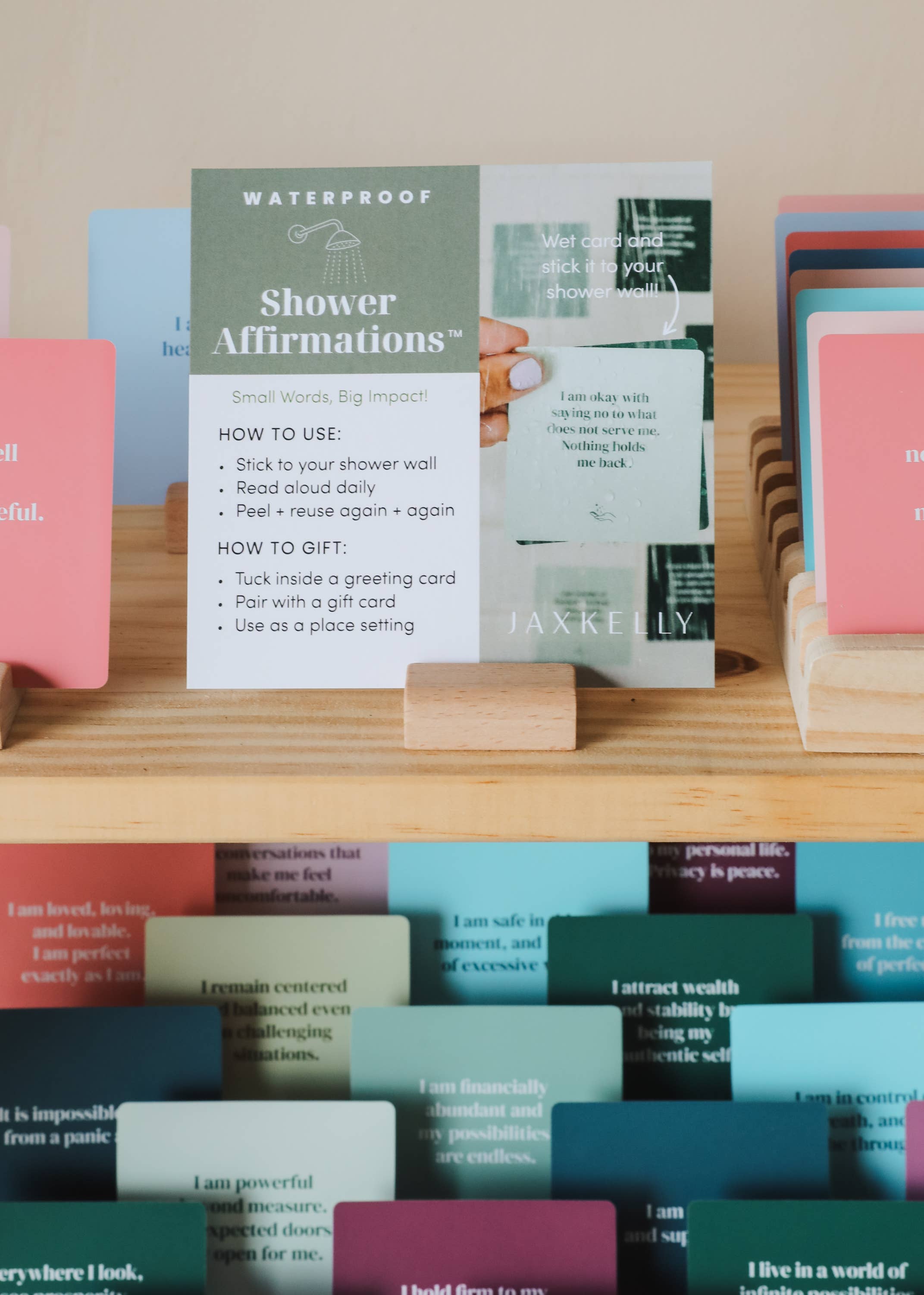 JaxKelly - Wholesale Stationery/Notecard Set - Single Shower Affirmations™ Display Card Bundle2