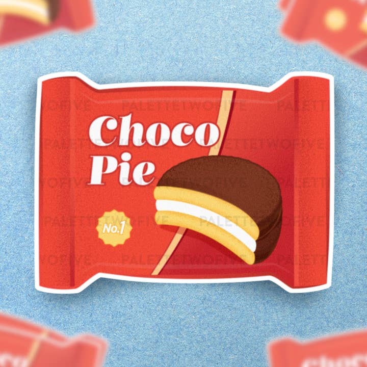Choco Pie Sticker, Korean Food Sticker, 2.94x2.2" for wholesale by Palette Two Five