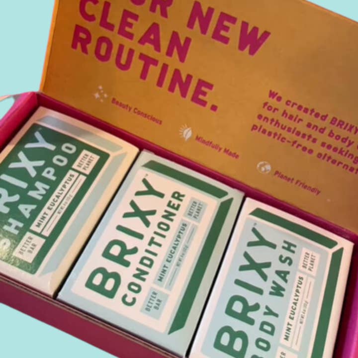 Plastic-Free Hair and Body Gift Set - Mint Eucalyptus for wholesale by BRIXY