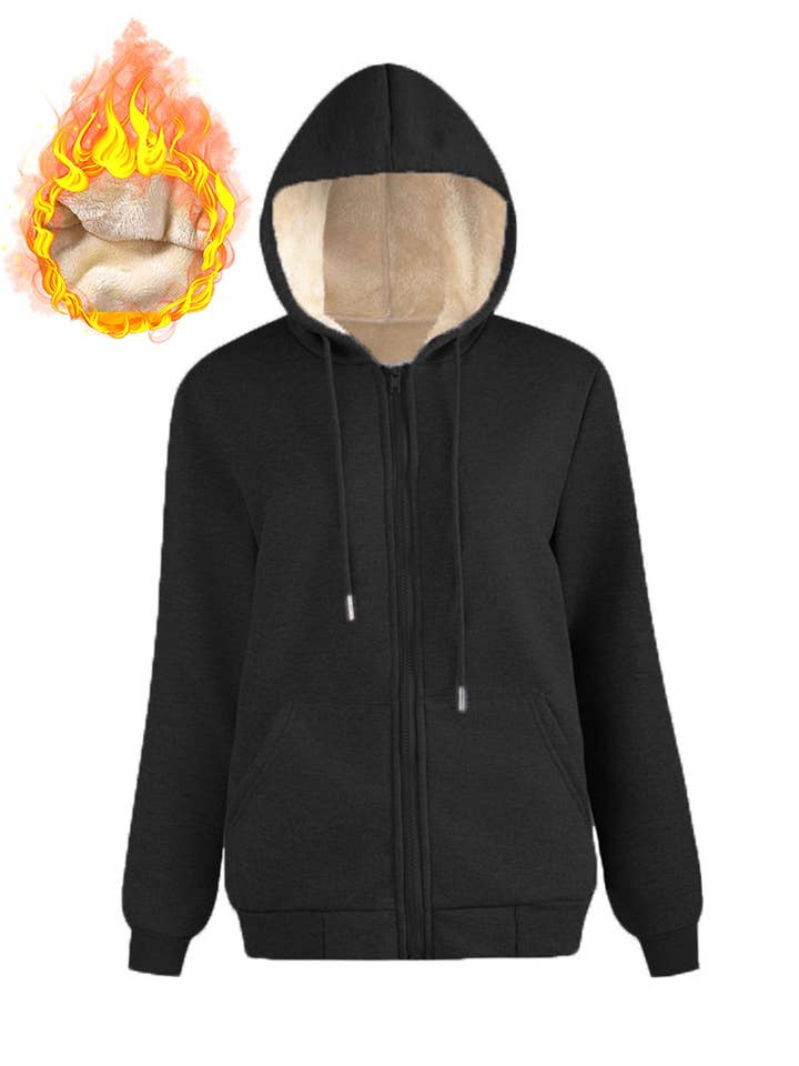 Marayn - Wholesale Jacket - Women's - Cozy Winter Lambswool Hooded Fleece Jacket for Women4