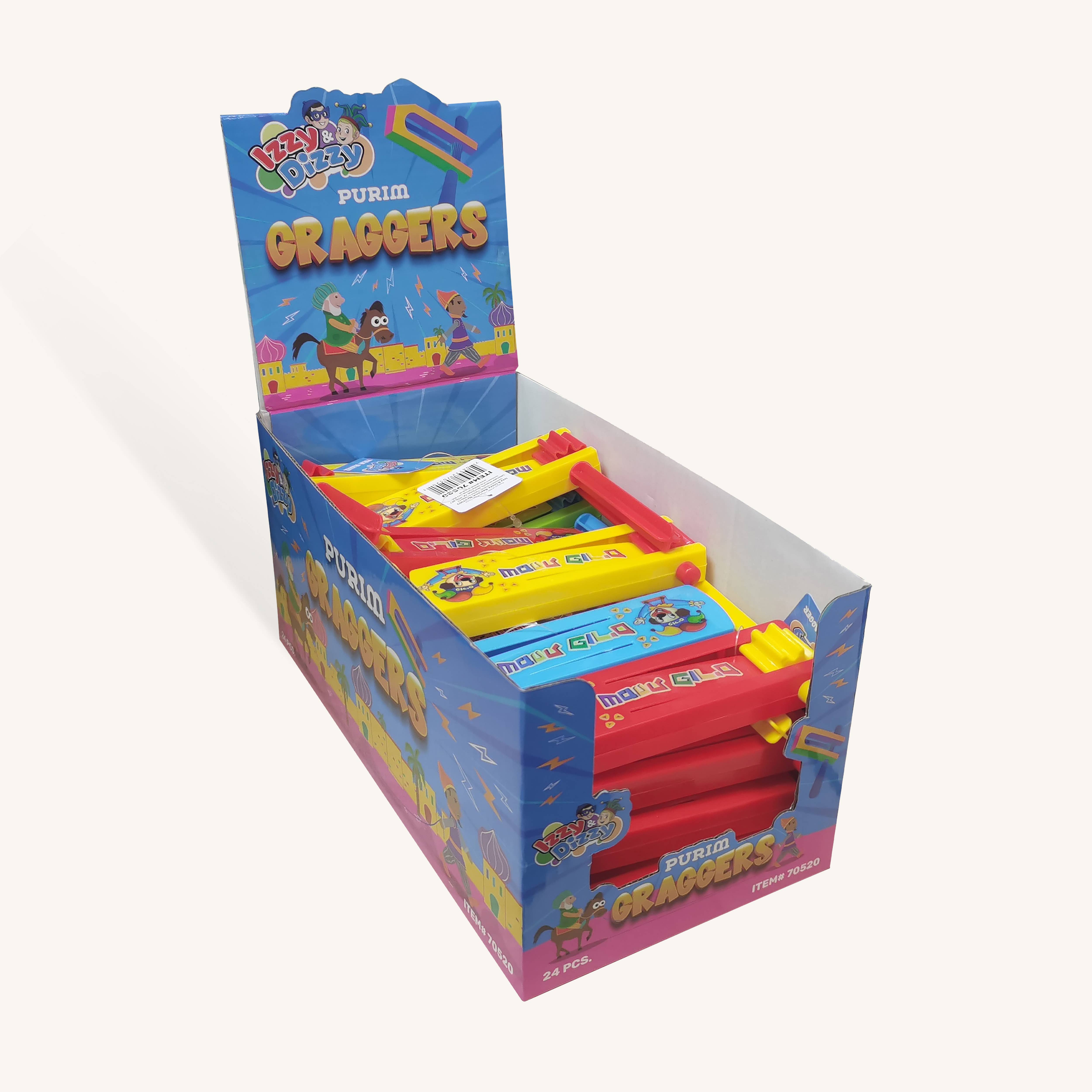 Ner Mitzvah - Wholesale Dreidel - Kids - Purim Gragger - Plastic - Small - Assorted Colors1