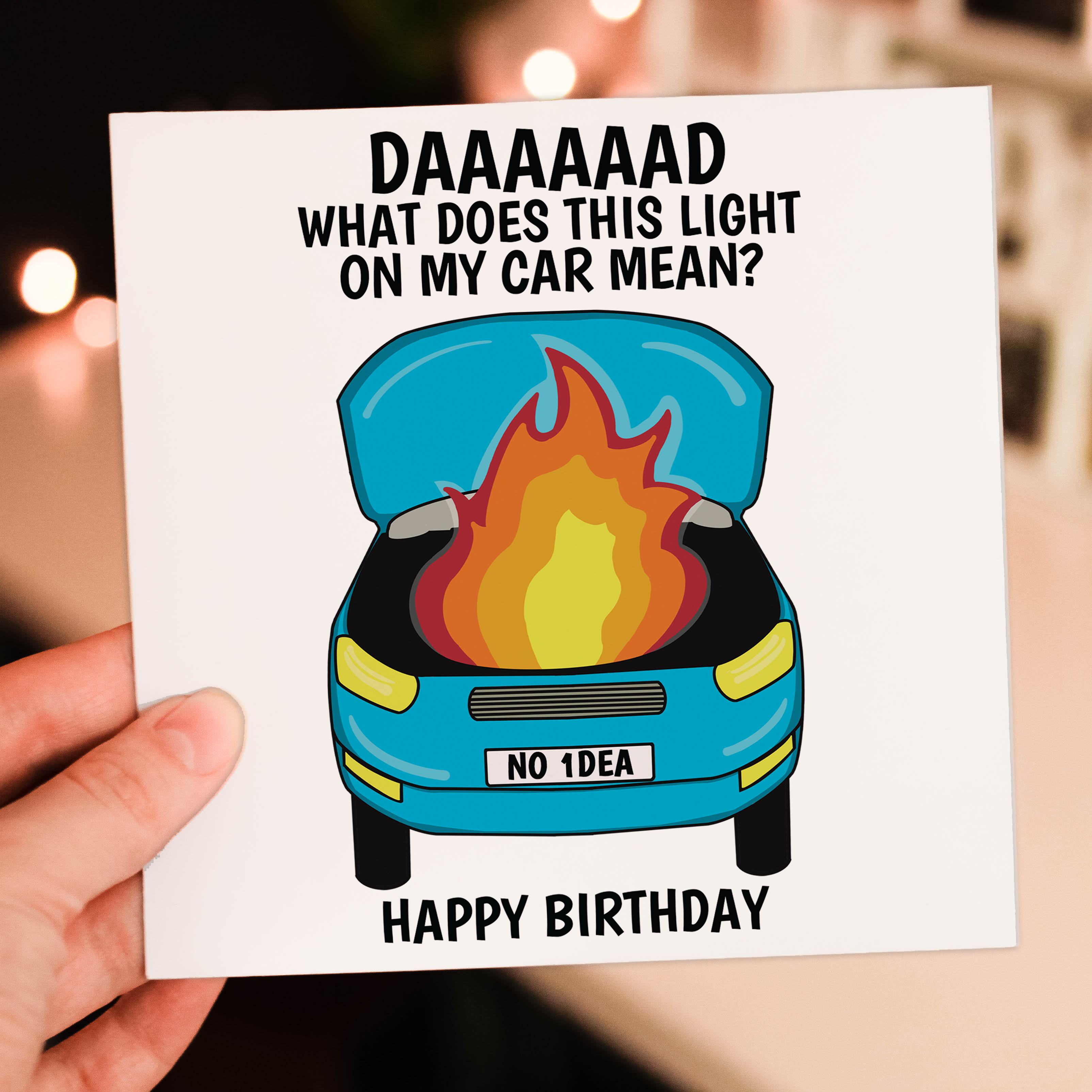 Prints With Personality - Wholesale Birthday Card - Funny Dad birthday card: What does this light on my car mean7