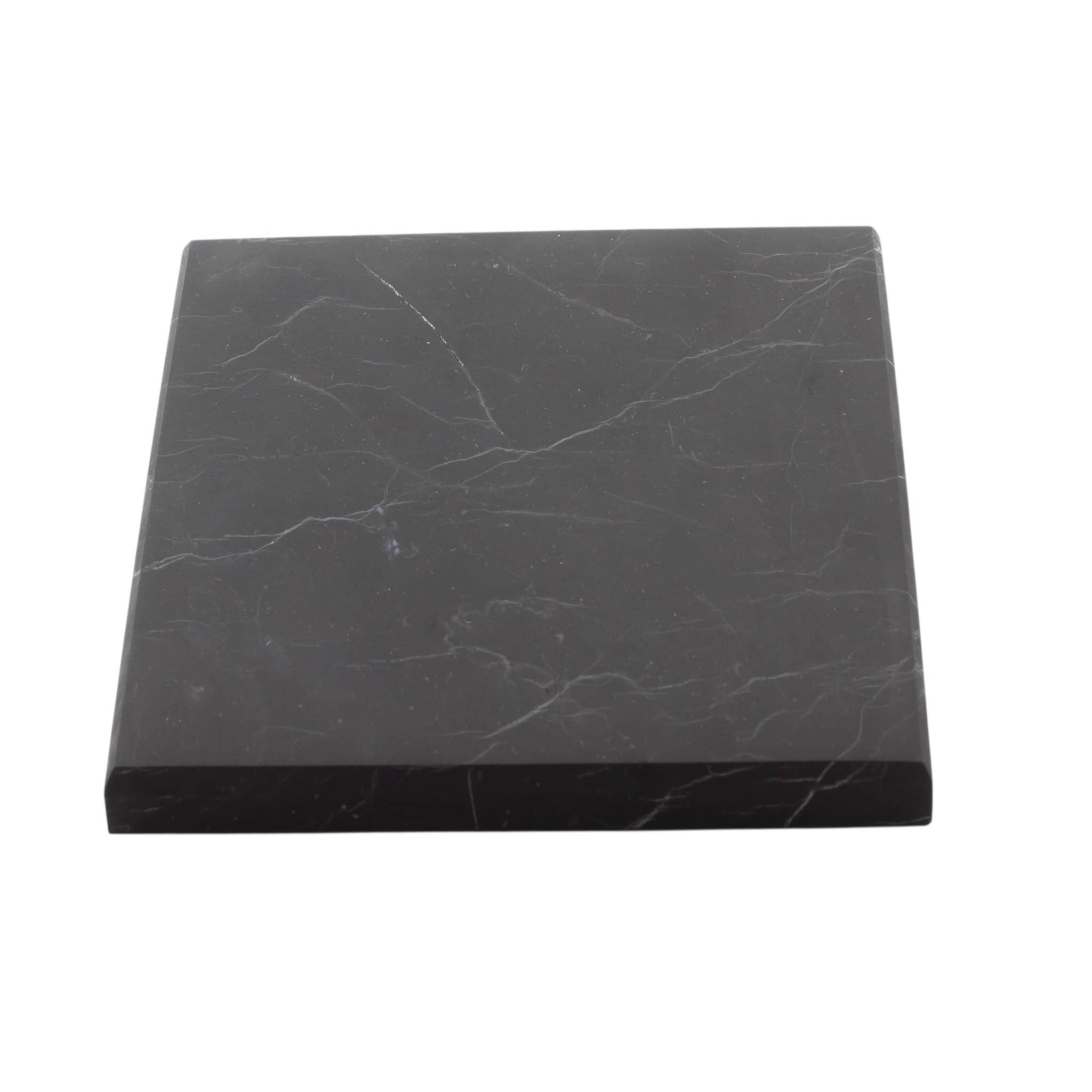 Quasar Gems USA - Wholesale Coasters - Shungite Tile Coaster Unpolished Plain Square 10x10x1cm 1