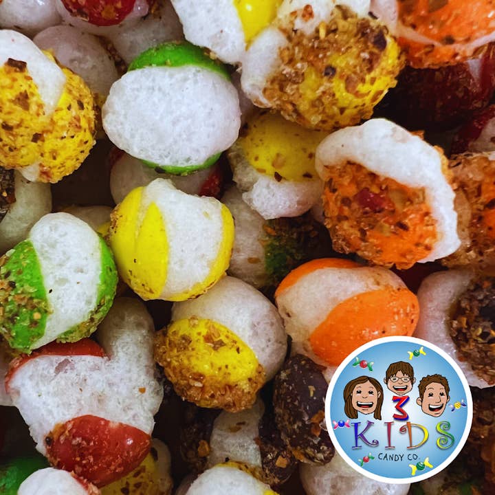 Freeze Dried Rainbow Crunchies Tajin for wholesale by 3 Kids Candy LLC