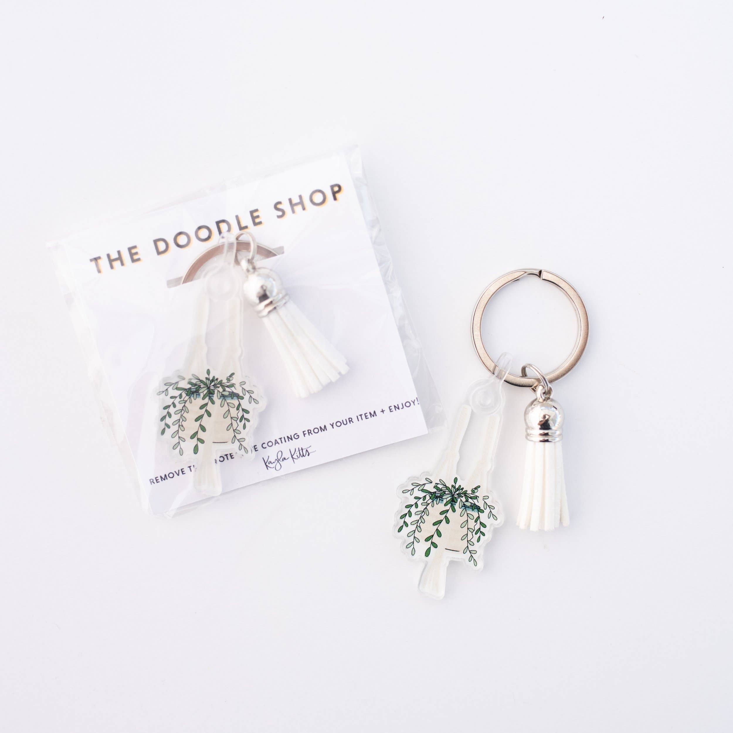 The Doodle Shop - Wholesale Keychain - Women's - Plant + Macrame Hanger Keychain