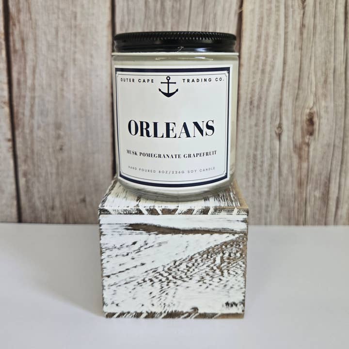 Outer Cape Trading Company - Wholesale Jar/Filled Candle - Orleans Cape Cod Soy Wax Crackling Wooden Wick Candle bulk wholesale 0