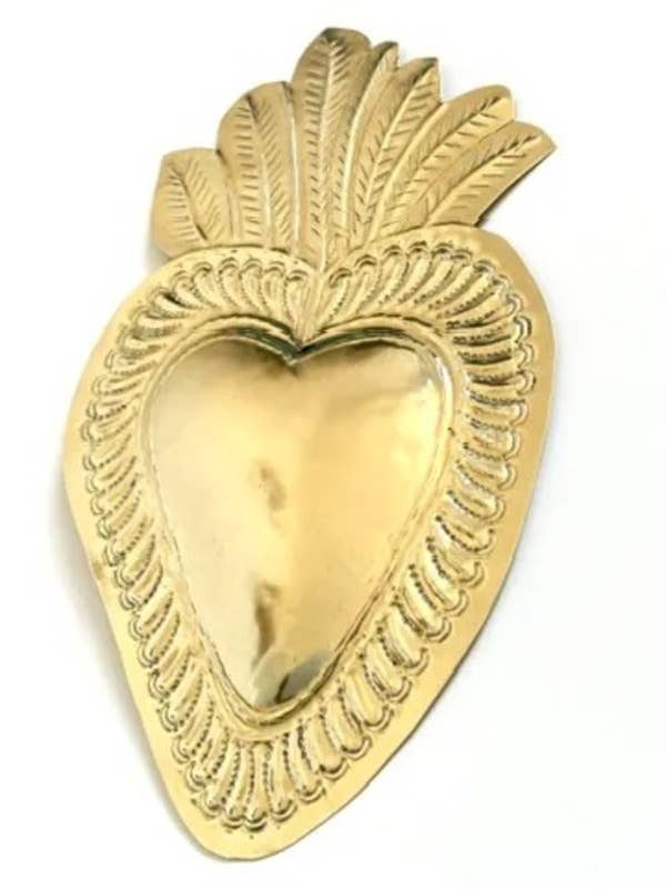 High crafty – Großhandel 3D-Wandkunst – 💛 Herz aus vergoldetem Messing – Handgefertigte Wanddekoration2