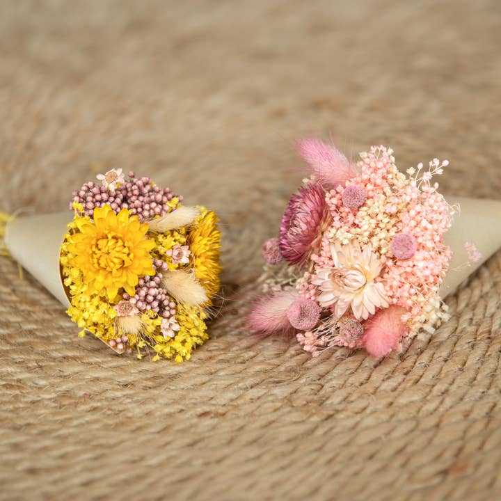 Central Market Flowers - Wholesale Dried/Pressed Flowers - Everlasting Pixie Mini-Bouquet - Spring Garden Mix