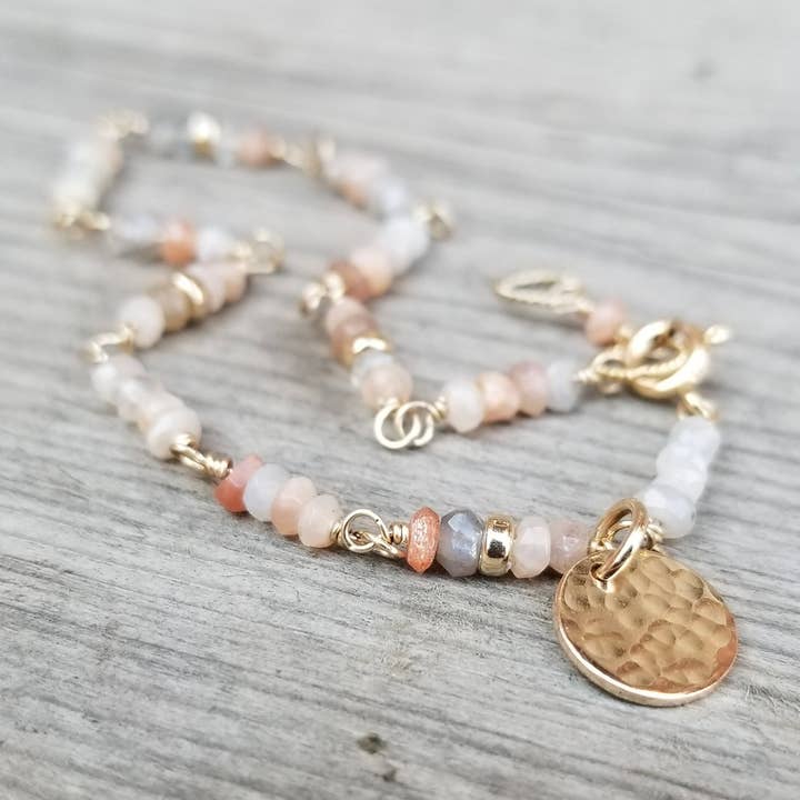 Perzik Maansteen Keizerin Armband - 14k Goud Gevuld voor wholesale door Kuriosities