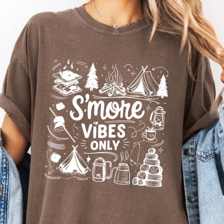 Smore Vibes Camping Outdoor Graphic Tee or Sweatshirt for wholesale by Ashton Grove Ltd Co