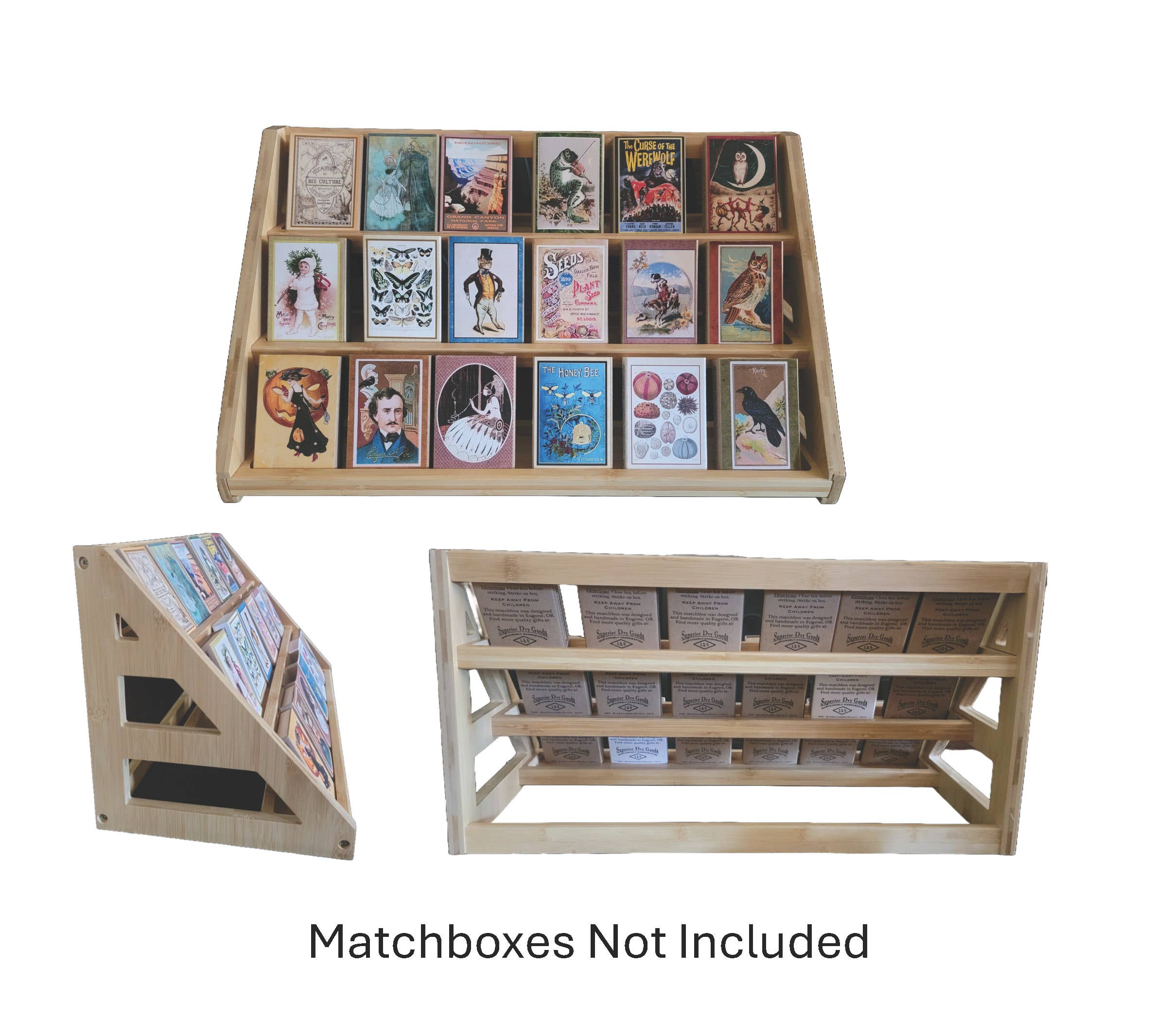 Superior Dry Goods - Wholesale Retailer Display Stand/Case - Display Stand For Handmade Matchboxes | Natural Bamboo0