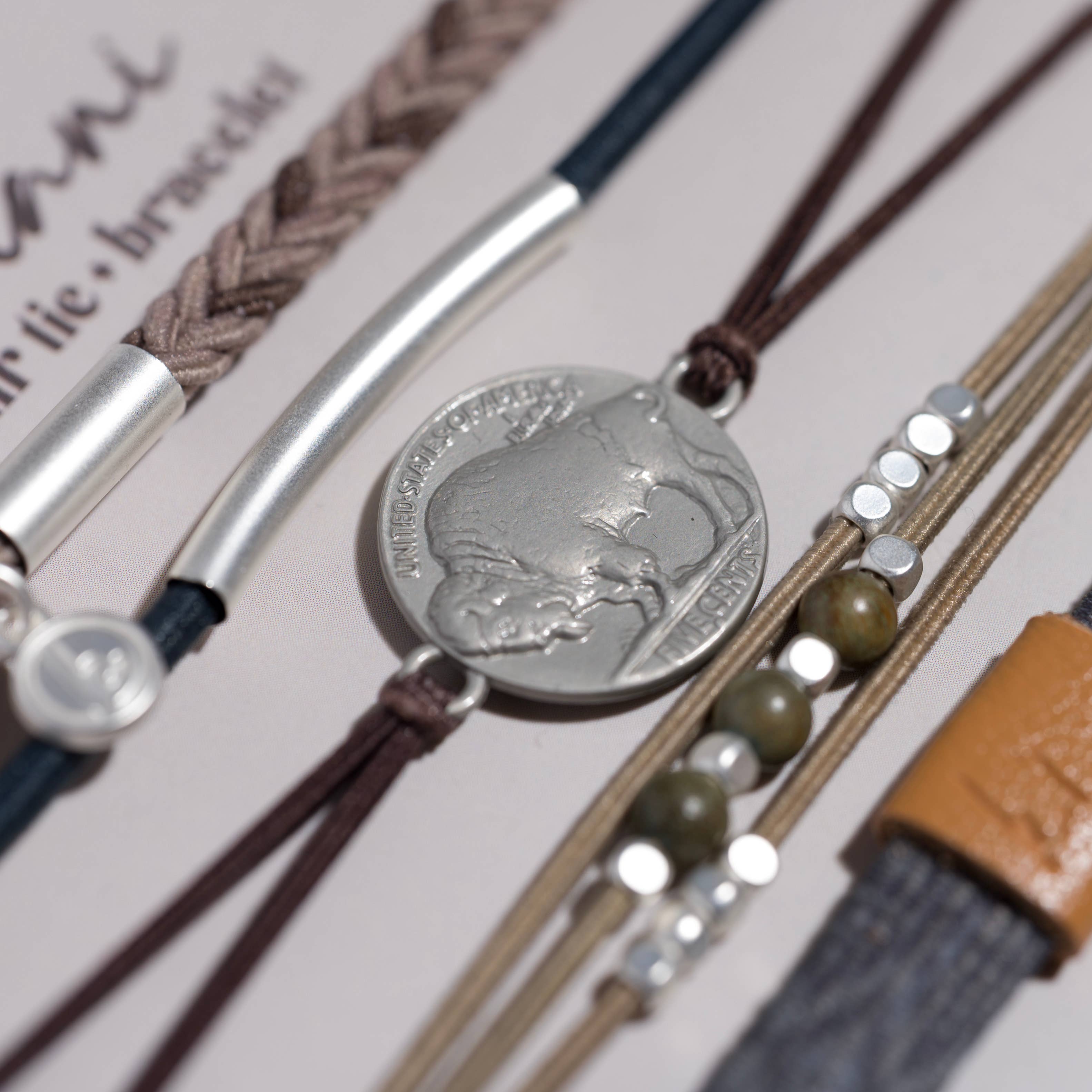 K'lani hair tie bracelets - Wholesale Hair tie - "Roam" Earthy Buffalo Hair Tie Bracelets3