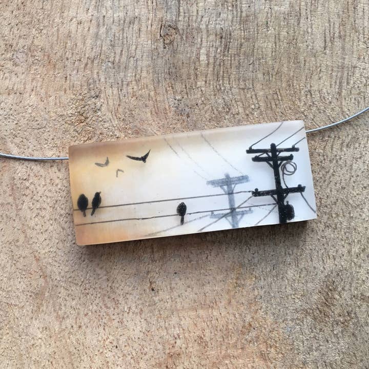 Lines and Connections Painted Necklace for wholesale by Fernworks