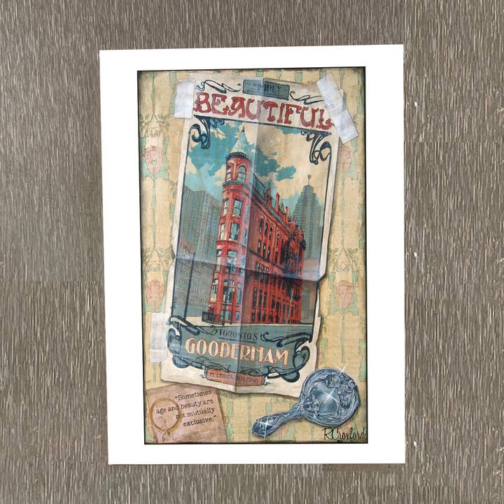 Aimant pour réfrigérateur Flatiron Toronto par Rob Cro pour la vente par Totally Toronto Art/Sassy City Studio