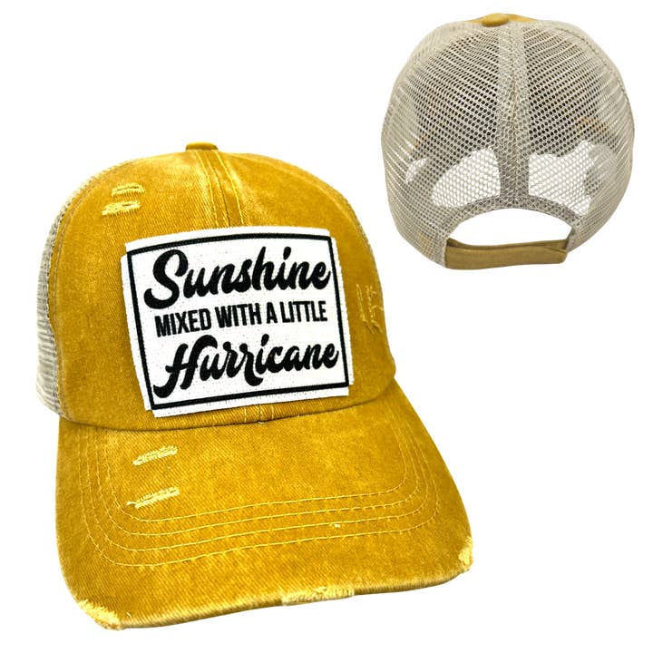 dkhandmade - Wholesale Trucker Hat - Women's - SUNSHINE WITH A LITTLE HURRICANE | WOMAN'S HAT | DISTRESSED5