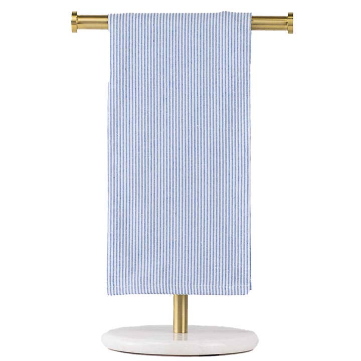 Seersucker Hand Towel Blue/White 20x28 for wholesale by The Royal Standard