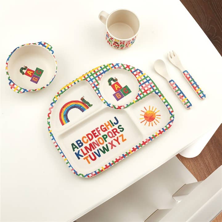 My Funkins - Wholesale Dinner Plate - Kids & Baby - The Very Hungry Caterpillar™ Alphabet Bamboo Dish Set