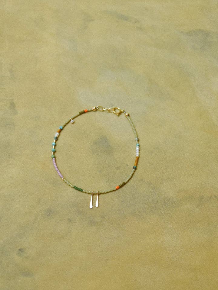 Single Strand Bracelet or Anklet- in Sage for wholesale by Freestone