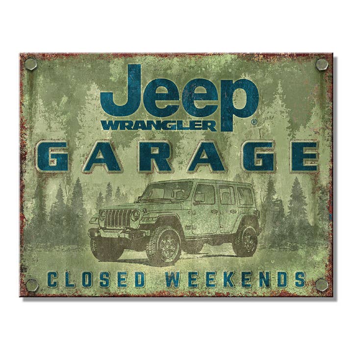 Metal Sign - Jeep Garage - Wrangler for wholesale by Detroit Shirt Co.