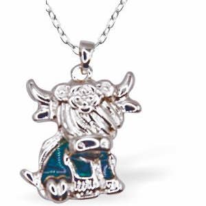 Collar de Vaca Highland Adorable de Concha de Paua Natural, Chapado en Rodio para venta al por mayor de Byzantium Collection Ltd