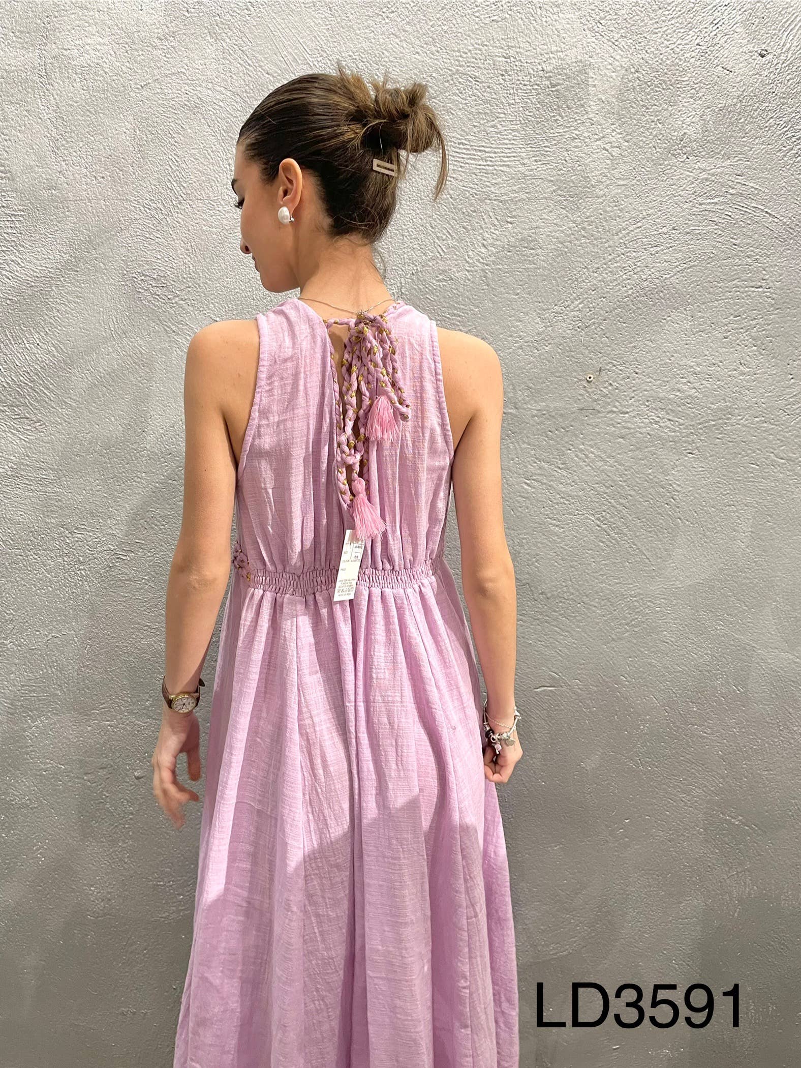 DEEPTI SC - Wholesale Dress - Women's - Boho Dress 100% Cotton with Braided Details – LD35911