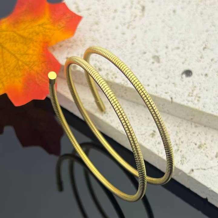 COSMOS - Wholesale Cuff Bracelet - Golden Spiral Bracelet – Stainless Steel & Modern Style0